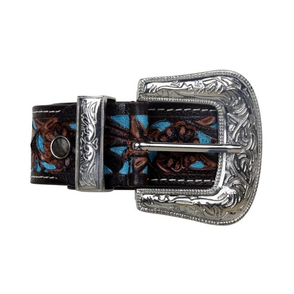 Myra Bag Turquoise Hand-Tooled leather belt 2927 main image 4